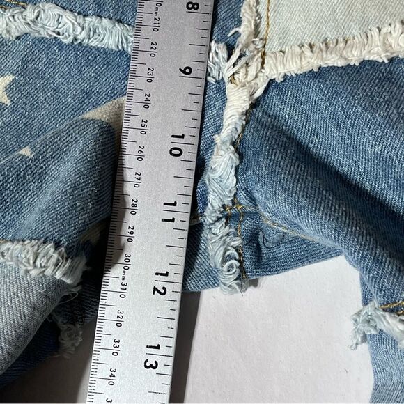 No Boundaries Y2k Patchwork Jeans Crop Raw Edge Waist Hemline Junior 15 - Picture 15 of 16